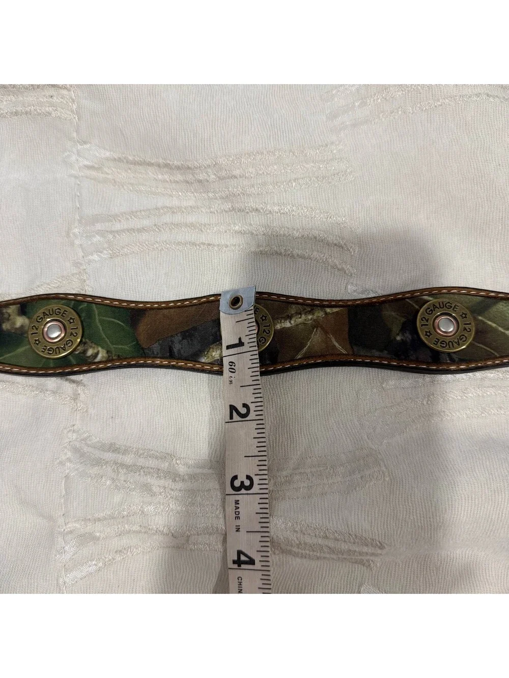 Nocona Belt Co Mens 46 Leather Camo Western Belt 12 Gauge Shell Conchos